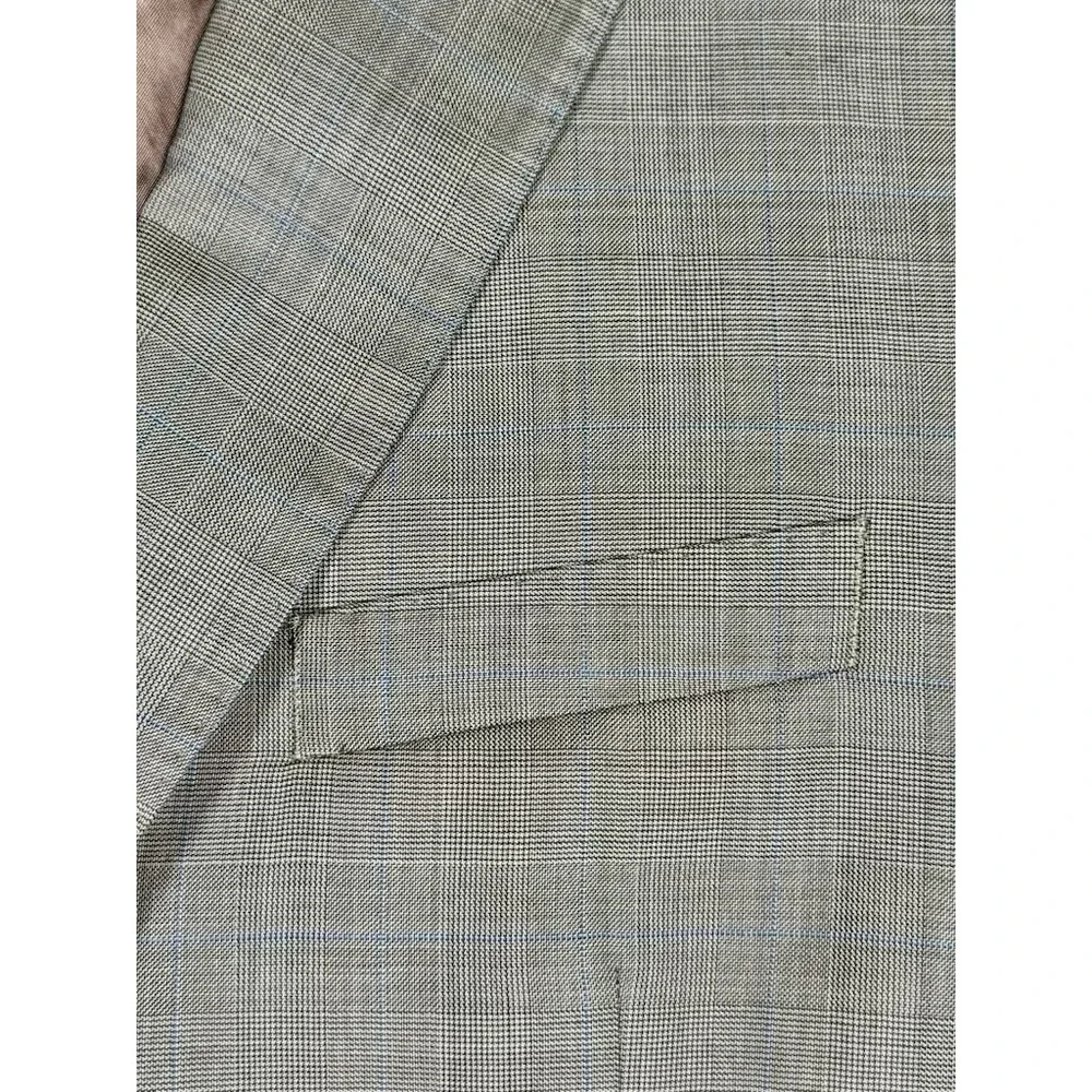 Brooks Brothers 346 Blazer Mens 46L Brown Wool Glen Plaid Sport Coat B8